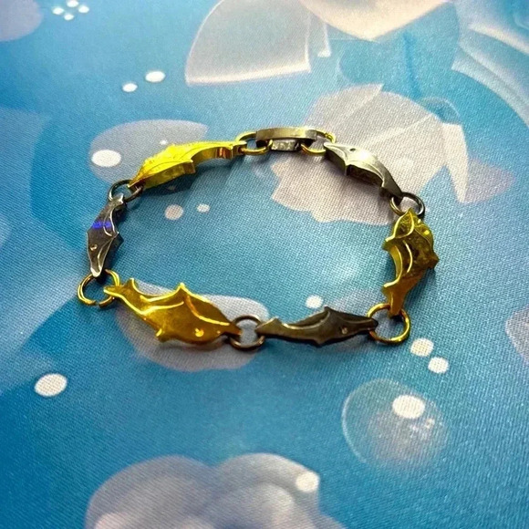VINTAGE DOLPHIN BRACELET - Picture 1 of 3